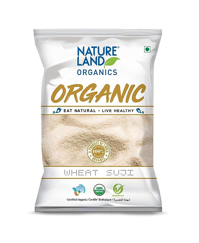 Natureland Organics Wheat Suji/Sooji 500 Gm - Organic Sooji