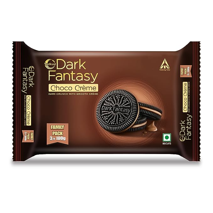 Dark Fantasy Sandwich Sunfeast Dark Fantasy Choco Creme Dark Crunch with Smooth 