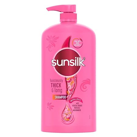 Sunsilk Lusciously Thick & Long Shampoo 1 L, With Keratin, Yoghut Protein and Ma