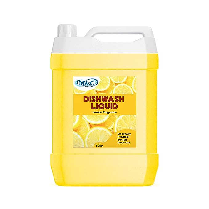 M.N.C Sixfire Dishwash Liquid Gel Lemon Can Jar 5 Litre Fast Cleansing & Antimic