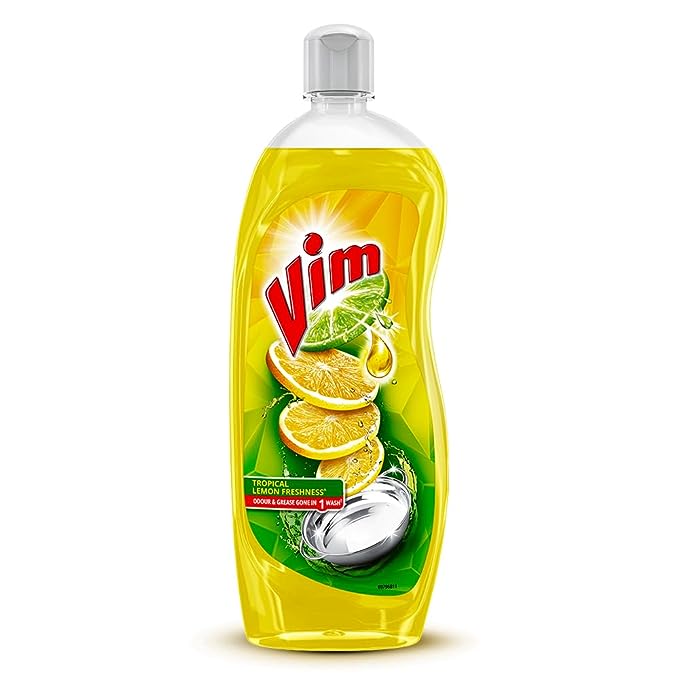 Vim Dishwash Liquid Gel Lemon, With Lemon Fragrance, Leaves No Residue, Grease C