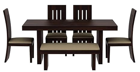 Semaniom Craft Solid Sheesham Wood 6 Seater Dining Table Set with 4 Chairs and 1